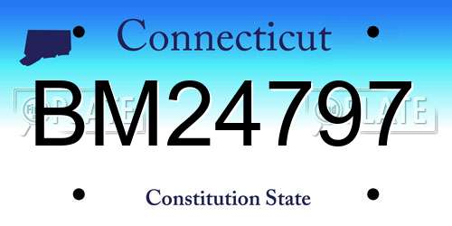 BM24797 Connecticut License Plate