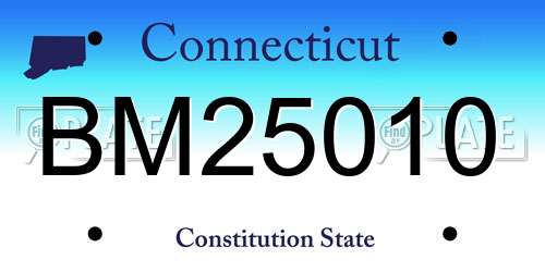 BM25010 Connecticut License Plate
