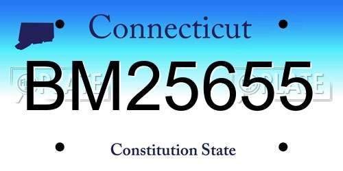 BM25655 Connecticut License Plate