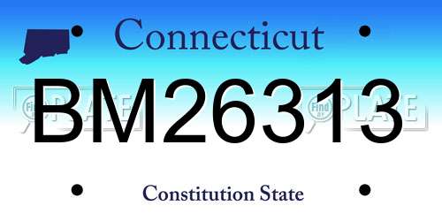 BM26313 Connecticut License Plate