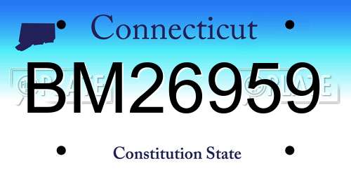 BM26959 Connecticut License Plate