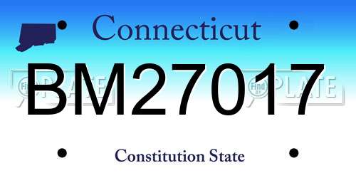 BM27017 Connecticut License Plate