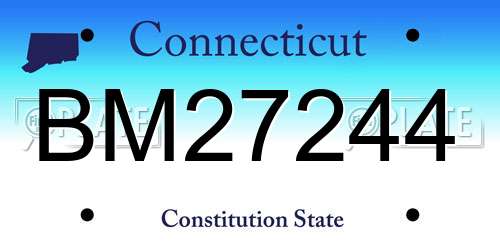 BM27244 Connecticut License Plate