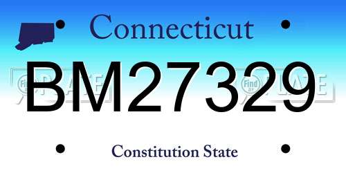 BM27329 Connecticut License Plate