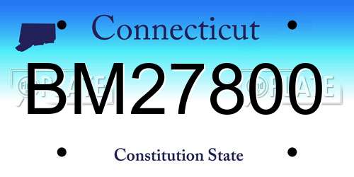 BM27800 Connecticut License Plate