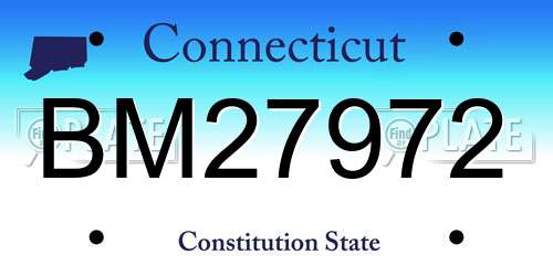 BM27972 Connecticut License Plate