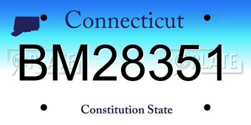 BM28351 Connecticut License Plate