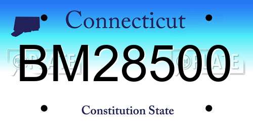 BM28500 Connecticut License Plate