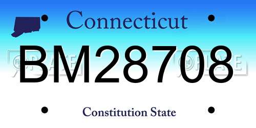 BM28708 Connecticut License Plate