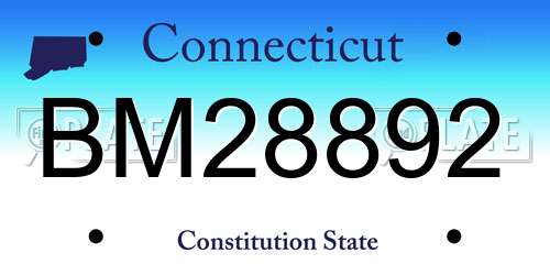 BM28892 Connecticut License Plate
