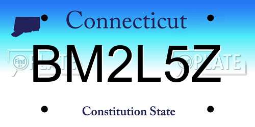 BM2L5Z Connecticut License Plate