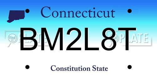 BM2L8T Connecticut License Plate