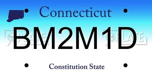 BM2M1D Connecticut License Plate