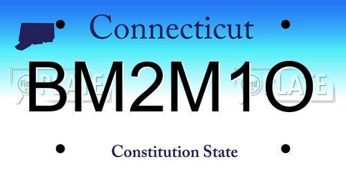 BM2M1O Connecticut License Plate