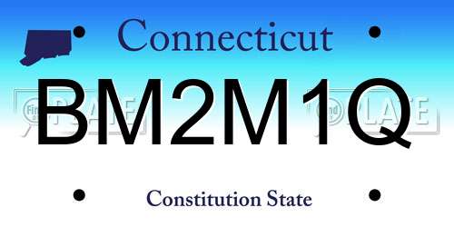 BM2M1Q Connecticut License Plate