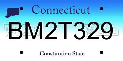 BM2T329 Connecticut License Plate