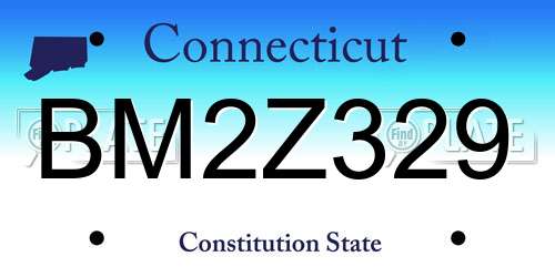 BM2Z329 Connecticut License Plate