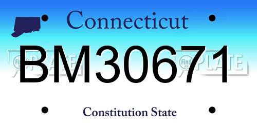 BM30671 Connecticut License Plate