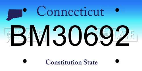 BM30692 Connecticut License Plate