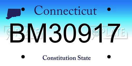 BM30917 Connecticut License Plate