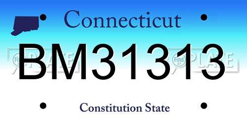 BM31313 Connecticut License Plate