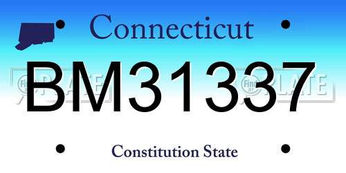 BM31337 Connecticut License Plate
