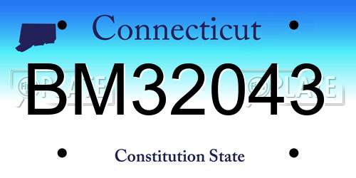 BM32043 Connecticut License Plate