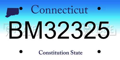 BM32325 Connecticut License Plate