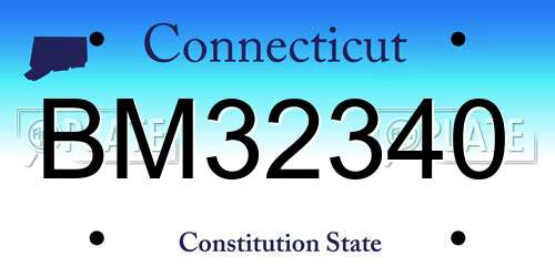 BM32340 Connecticut License Plate