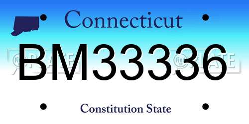 BM33336 Connecticut License Plate