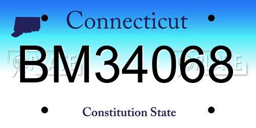 BM34068 Connecticut License Plate