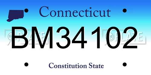 BM34102 Connecticut License Plate