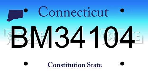 BM34104 Connecticut License Plate