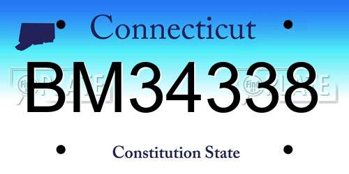 BM34338 Connecticut License Plate