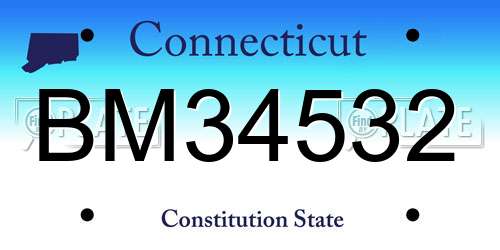 BM34532 Connecticut License Plate