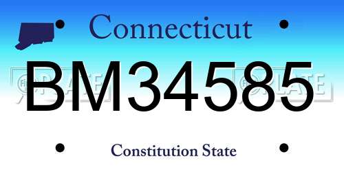 BM34585 Connecticut License Plate