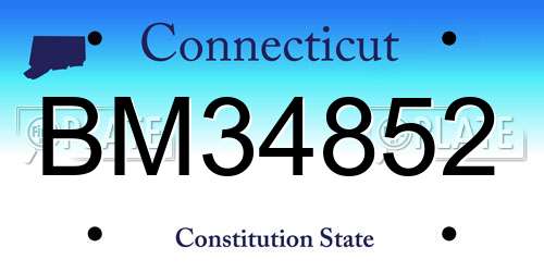 BM34852 Connecticut License Plate