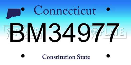 BM34977 Connecticut License Plate