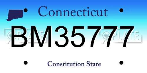 BM35777 Connecticut License Plate
