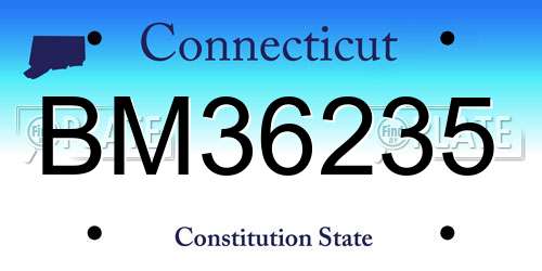 BM36235 Connecticut License Plate
