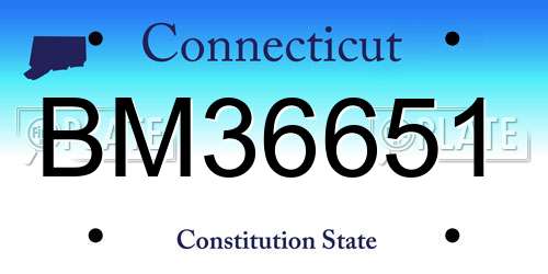 BM36651 Connecticut License Plate