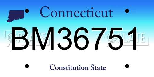 BM36751 Connecticut License Plate