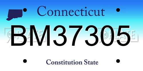 BM37305 Connecticut License Plate