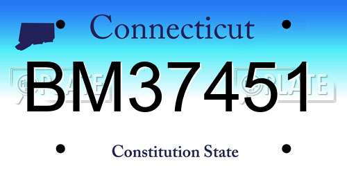 BM37451 Connecticut License Plate