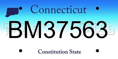 BM37563 Connecticut License Plate