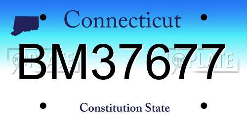 BM37677 Connecticut License Plate