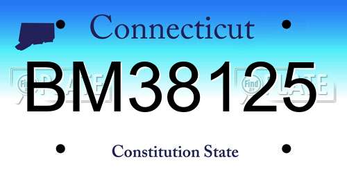 BM38125 Connecticut License Plate