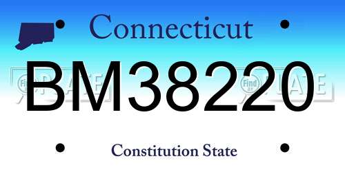 BM38220 Connecticut License Plate