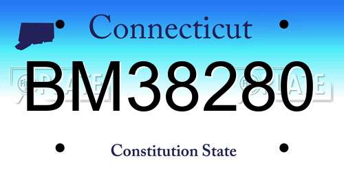 BM38280 Connecticut License Plate