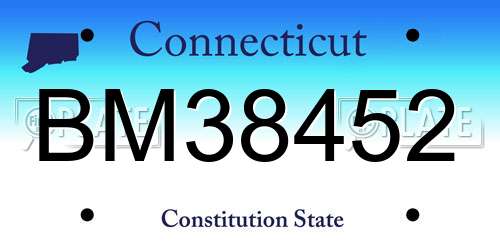 BM38452 Connecticut License Plate